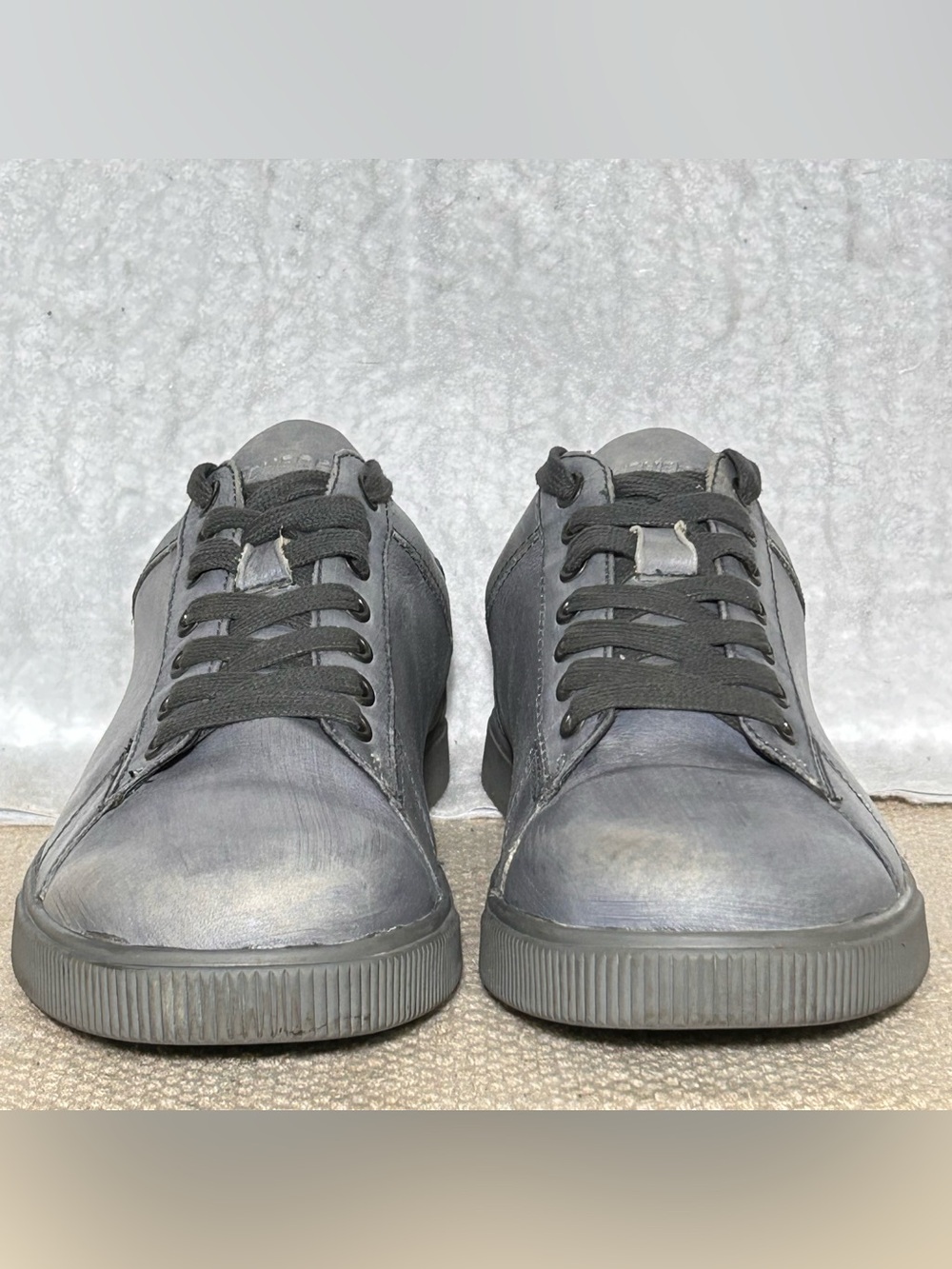 Skechers Mens Grey Volden Fandom Casual Leather Fashion Sneakers Shoes SZ US 9 - Picture 3 of 11